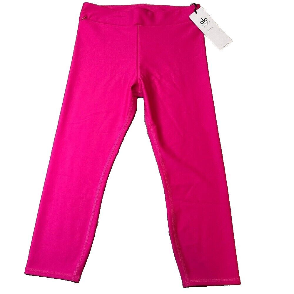 ALO Yoga Leggings Size Large NWT Airlift High Waist Conceal Zip Pink Rare